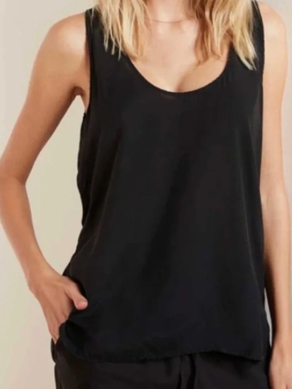 James Perse Black Lightweight layering TANK size 1/S